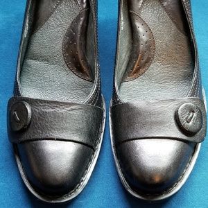 Born Black Leather Heels